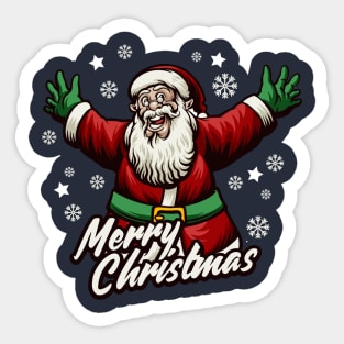 Retro Santa Claus Illustration Sticker